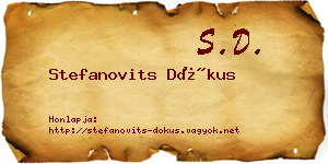Stefanovits Dókus névjegykártya